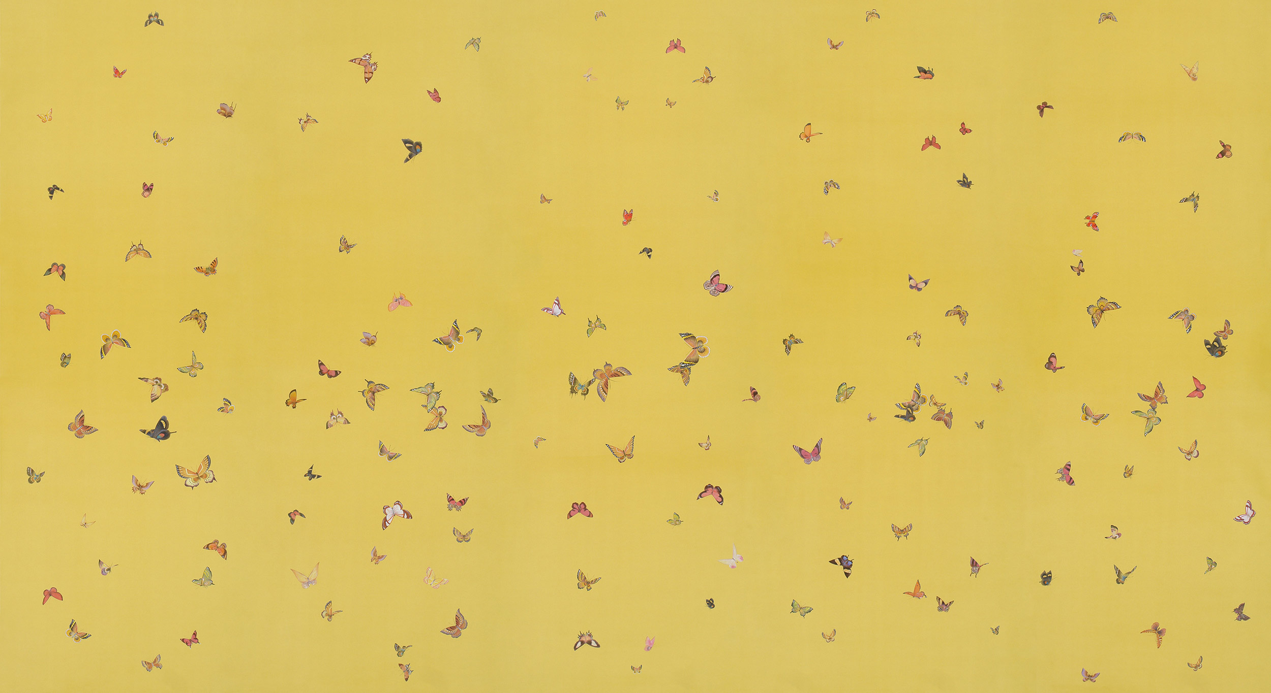 Обои ручная роспись Butterflies Monarch on dyed paper Обои ручная роспись Butterflies Monarch on dyed paper - постер Loft-Concept в Тюмени