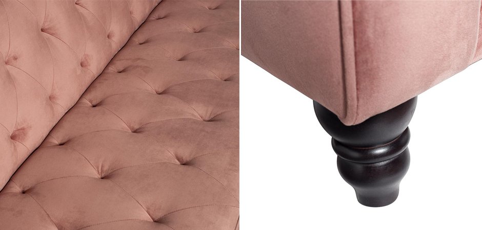 Диван Abbyson Emily Tufted Sofa Pink Диван Abbyson Emily Tufted Sofa Pink - Loft-Concept в Тюмени