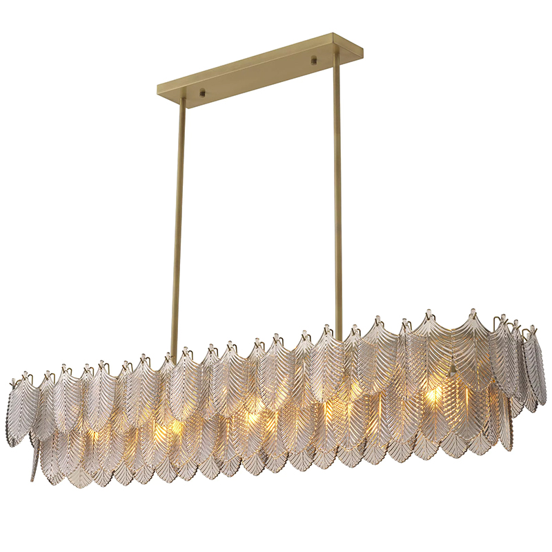 Люстра Eichholtz Chandelier Verbier Rectangular Стекло Смок Латунь Люстра Eichholtz Chandelier Verbier Rectangular Стекло Смок Латунь в Тюмени | Loft Concept