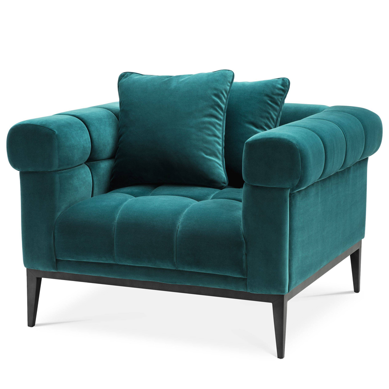 Кресло Eichholtz Chair Aurelio sea green Бирюзовый Черный Кресло Eichholtz Chair Aurelio sea green Бирюзовый Черный в Тюмени | Loft Concept