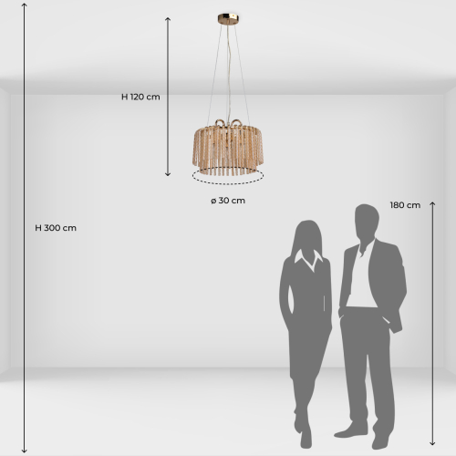 Люстра с подвесными рифлеными стеклянными трубками Nembus в Тюмени