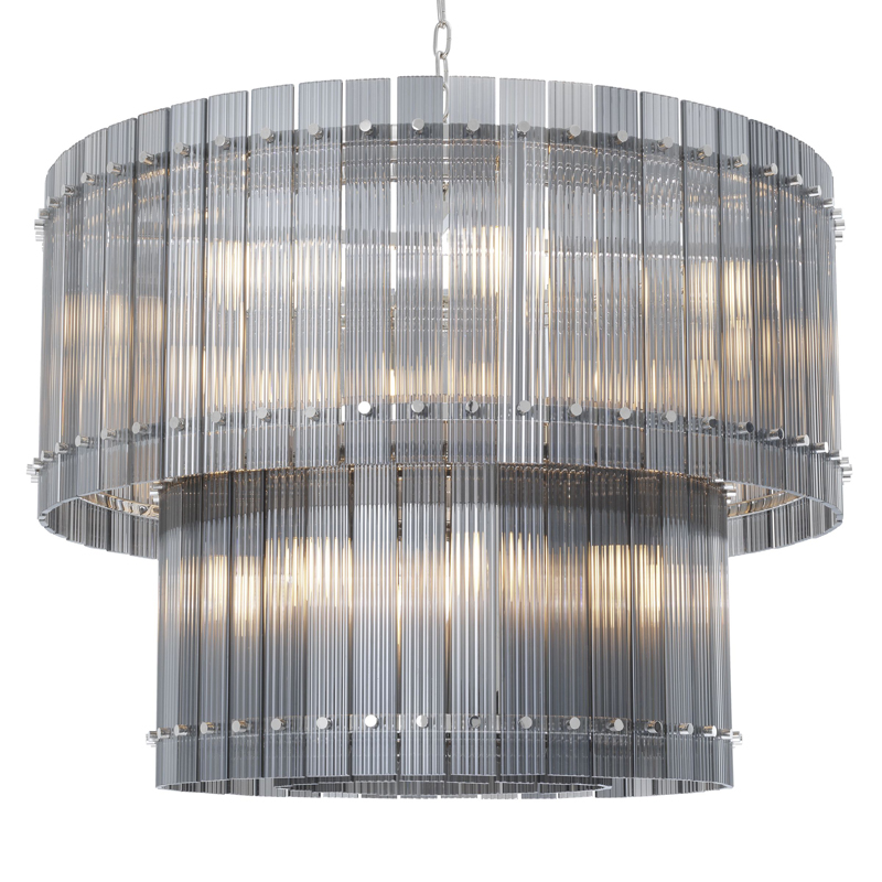 Люстра Eichholtz Chandelier Ruby L smoke Никель Стекло Смок Люстра Eichholtz Chandelier Ruby L smoke Никель Стекло Смок в Тюмени | Loft Concept