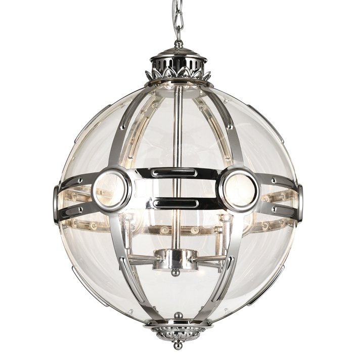 Люстра Eichholtz Lantern Hagerty Silver Прозрачное Стекло Хром Люстра Eichholtz Lantern Hagerty Silver Прозрачное Стекло Хром в Тюмени | Loft Concept