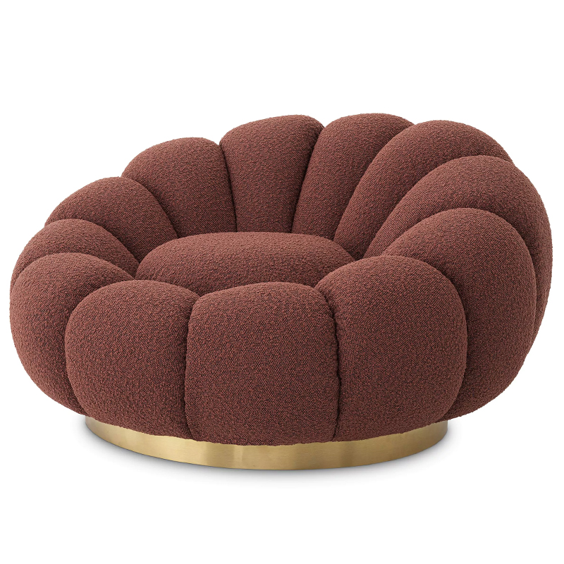 Кресло Eichholtz Swivel Chair Mello Boucle Rouge Бургундский красный Латунь Кресло Eichholtz Swivel Chair Mello Boucle Rouge Бургундский красный Латунь в Тюмени | Loft Concept