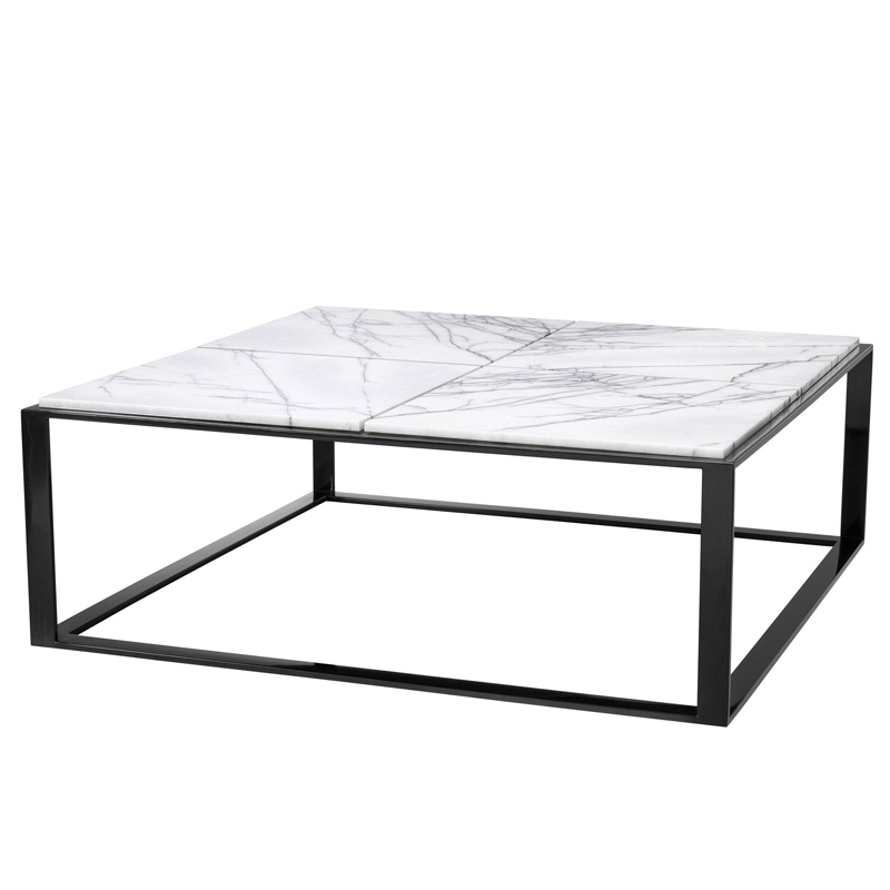 Кофейный стол Eichholtz Coffee Table San Ramon Черный Белый Мрамор Bianco в Тюмени | Loft Concept 