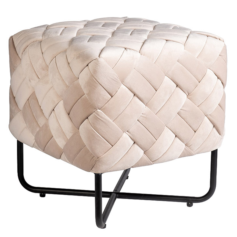 Пуф Cadice Pouf Бежевый Черный Пуф Cadice Pouf Бежевый Черный в Тюмени | Loft Concept