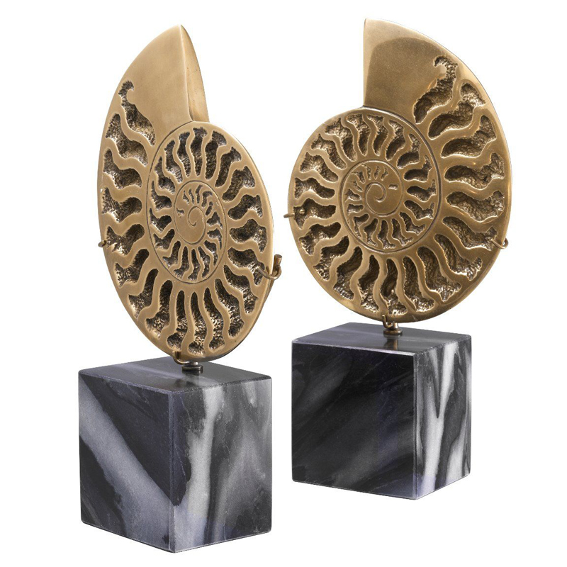 Статуэтки Eichholtz Object Ammonite Set of 2 Винтажная латунь Черный Мрамор Nero Статуэтки Eichholtz Object Ammonite Set of 2 Винтажная латунь Черный Мрамор Nero в Тюмени | Loft Concept