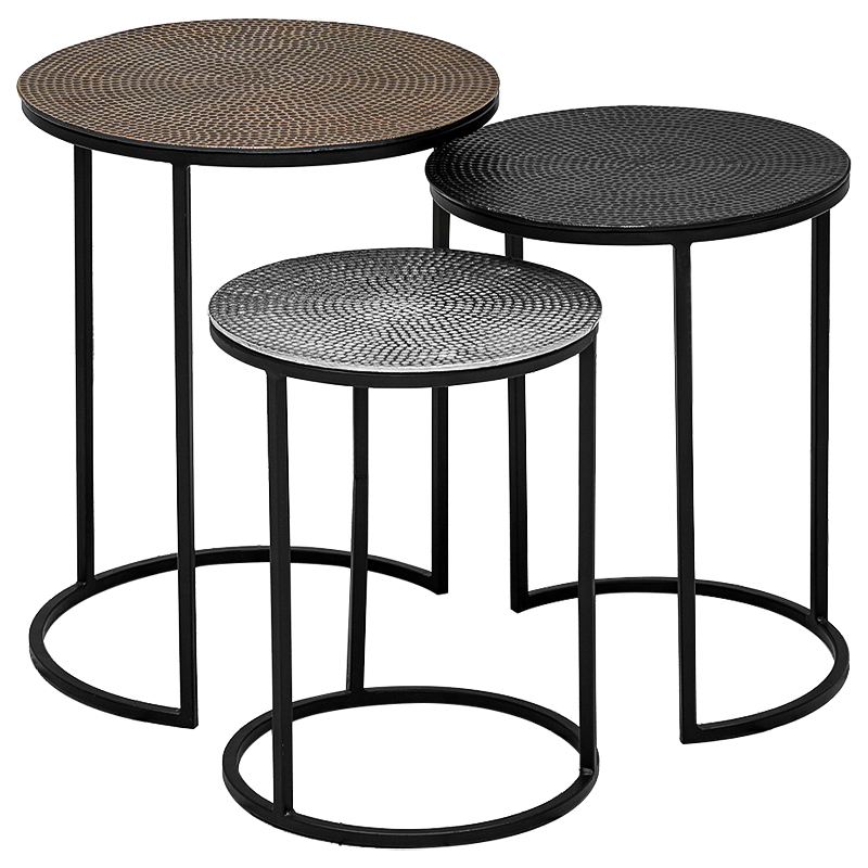Набор приставных столиков Patrice side table Темная бронза винтаж Черный Набор приставных столиков Patrice side table Темная бронза винтаж Черный в Тюмени | Loft Concept
