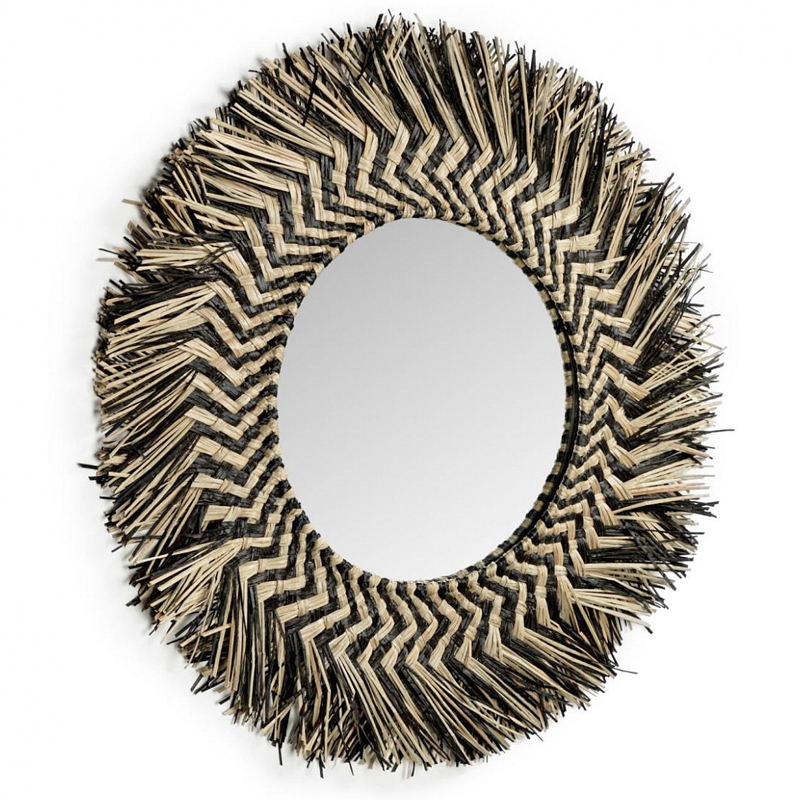 Зеркало сплетенное вручную Handmade Mirror Dark Safari Черный Древесина Зеркало сплетенное вручную Handmade Mirror Dark Safari Черный Древесина в Тюмени | Loft Concept