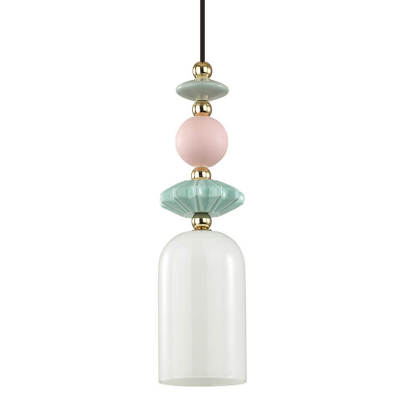 Подвесной светильник Iris hanging lamp candy Белое матовое стекло Розовый пастельный Зеленый Подвесной светильник Iris hanging lamp candy Белое матовое стекло Розовый пастельный Зеленый в Тюмени | Loft Concept