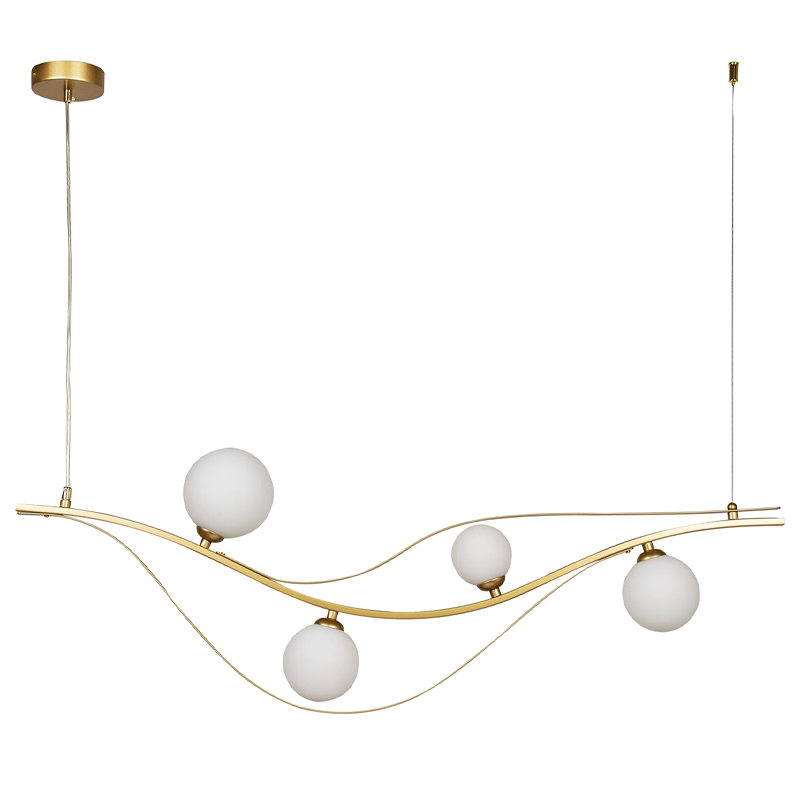 Люстра изогнутой формы Golden Pearl Белый Золотой Люстра изогнутой формы Golden Pearl Белый Золотой в Тюмени | Loft Concept
