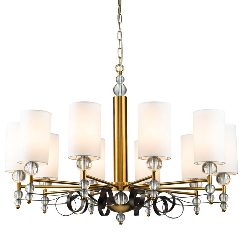 Люстра Annelies Chandelier 10 Золотой Черный Белый Люстра Annelies Chandelier 10 Золотой Черный Белый в Тюмени | Loft Concept