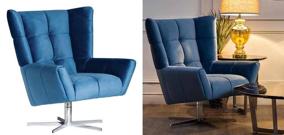 Кресло вращающееся Lord Armchair blue Кресло вращающееся Lord Armchair blue - Loft-Concept в Тюмени