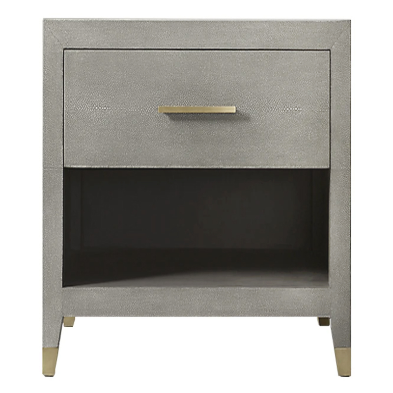 Charles Stingray Gray Bedside table Тумбочка серый скат Золотой Серый Charles Stingray Gray Bedside table Тумбочка серый скат Золотой Серый в Тюмени | Loft Concept