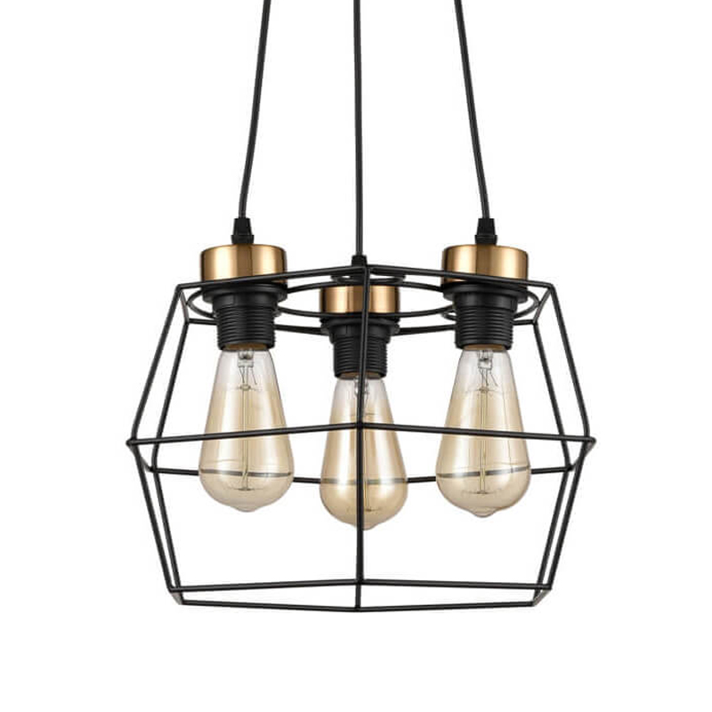 Люстра Loft Wire Cage Black lamp 3 Черный Люстра Loft Wire Cage Black lamp 3 Черный в Тюмени | Loft Concept