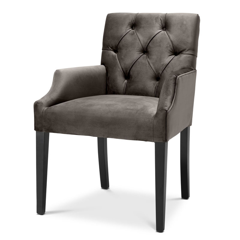 Стул Eichholtz DINING CHAIR ATENA WITH ARM dark Серый Черный Стул Eichholtz DINING CHAIR ATENA WITH ARM dark Серый Черный в Тюмени | Loft Concept