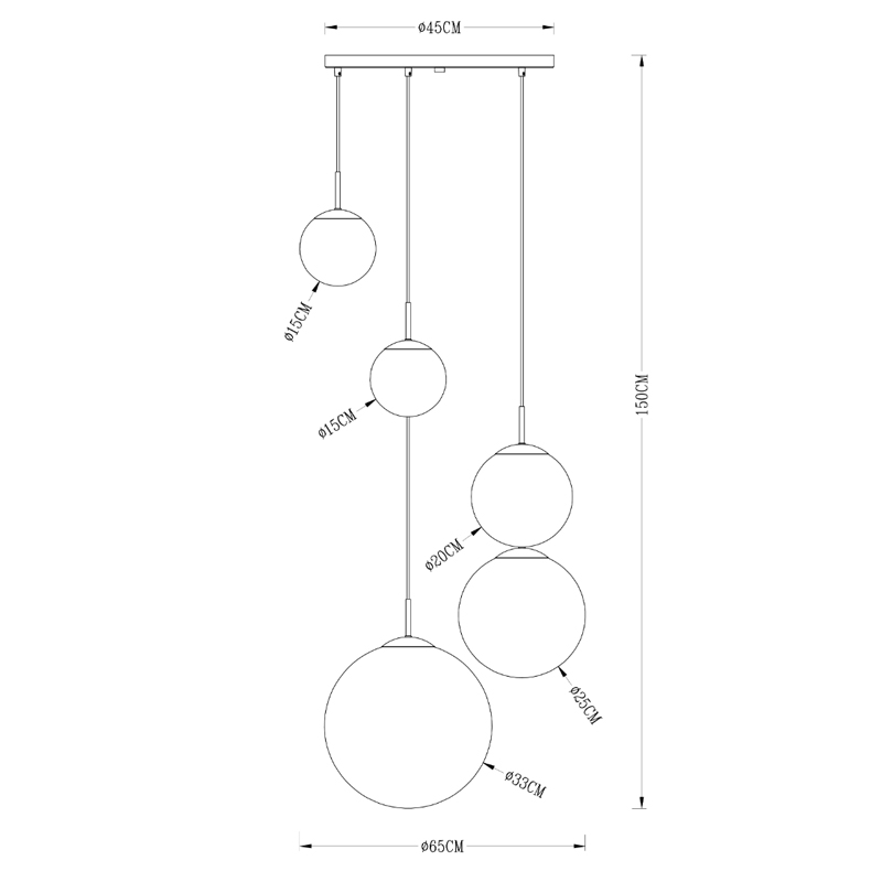 Люстра Ball Sunrise Pendant lamp smok 5 плафона Люстра Ball Sunrise Pendant lamp smok 5 плафона в Тюмени