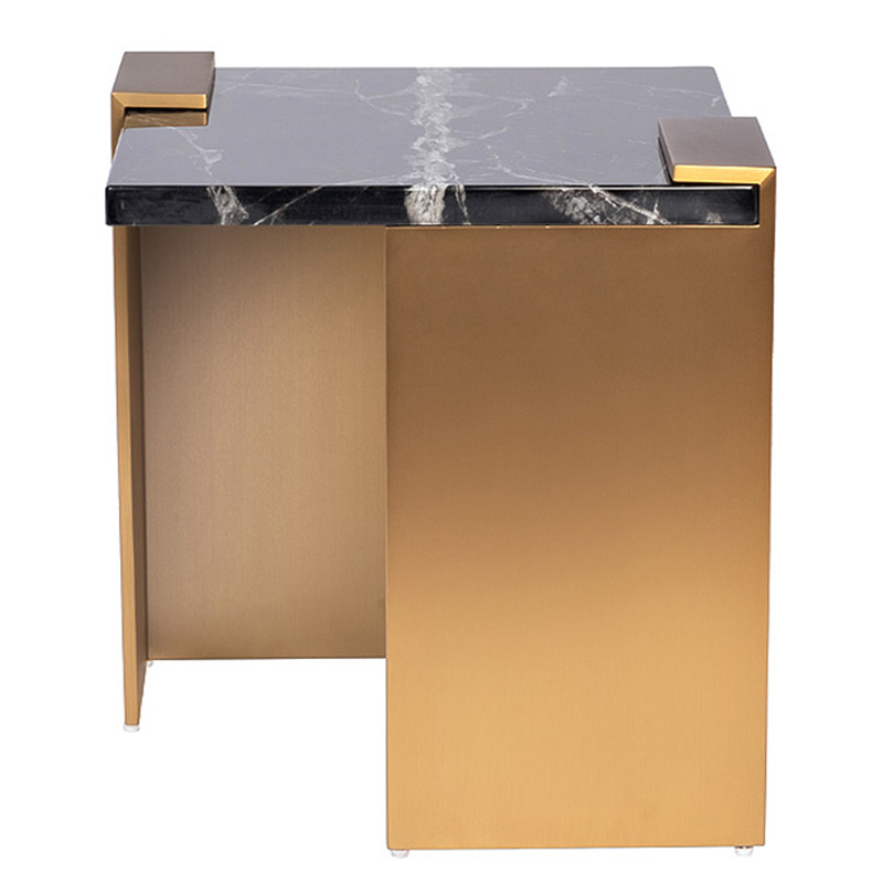 Приставной стол tormund Side Table матовое золото Черный Мрамор Nero Приставной стол tormund Side Table матовое золото Черный Мрамор Nero в Тюмени | Loft Concept