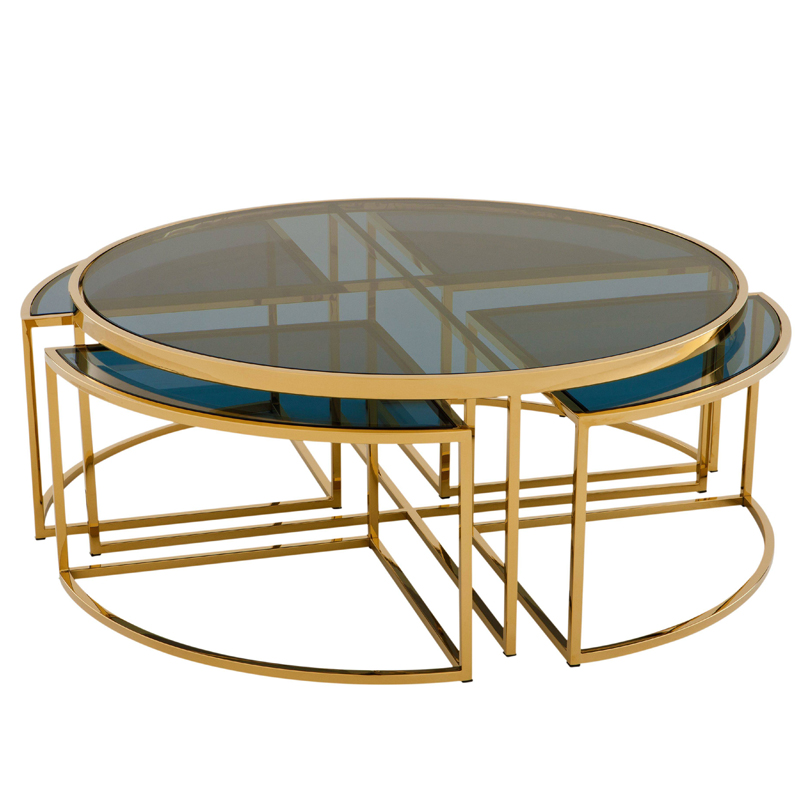 Кофейный стол Eichholtz Coffee Table Padova Gold Золотой Стекло Смок Кофейный стол Eichholtz Coffee Table Padova Gold Золотой Стекло Смок в Тюмени | Loft Concept