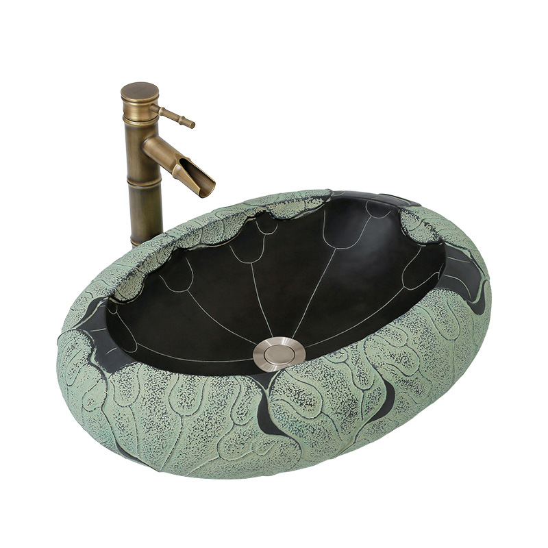 Раковина Lotus Leaf Oval Графит Зеленый шалфей Раковина Lotus Leaf Oval Графит Зеленый шалфей в Тюмени | Loft Concept