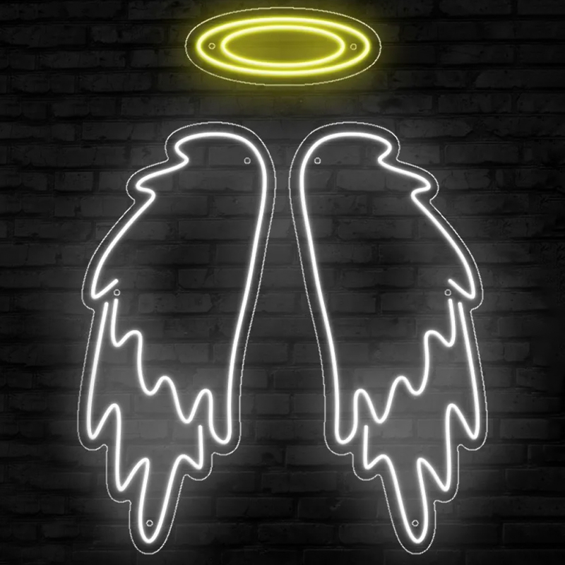 Неоновая настенная лампа White Wings Neon Wall Lamp Прозрачный Белый Желтый Неоновая настенная лампа White Wings Neon Wall Lamp Прозрачный Белый Желтый в Тюмени | Loft Concept