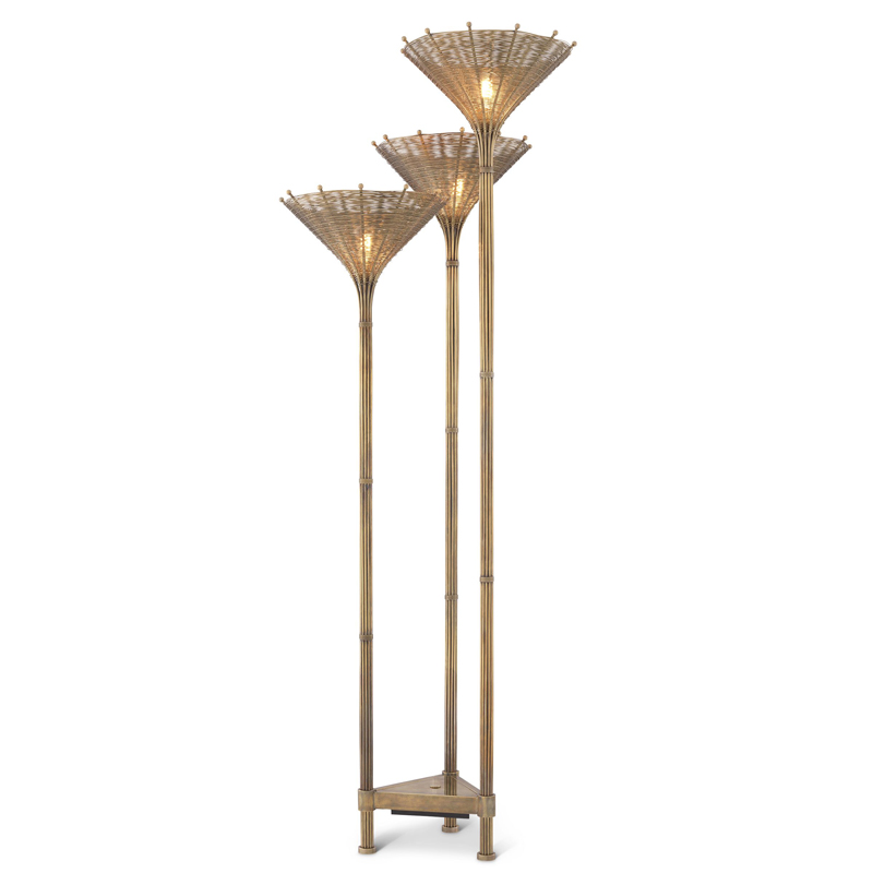 Торшер Eichholtz Floor Lamp Kon Tiki Triple Винтажная латунь Торшер Eichholtz Floor Lamp Kon Tiki Triple Винтажная латунь в Тюмени | Loft Concept