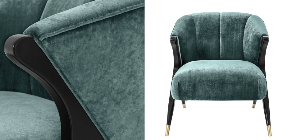 Кресло Eichholtz Chair Pavone Aegean Green Кресло Eichholtz Chair Pavone Aegean Green - Loft-Concept в Тюмени
