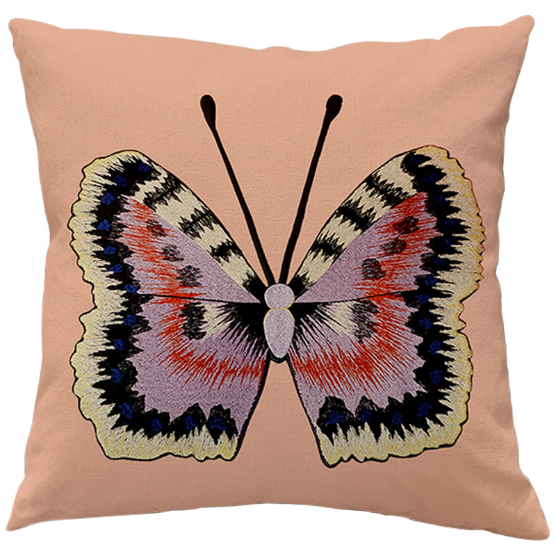 Декоративная подушка Стиль Gucci Butterfly Розовый пастельный Желтый Сиреневый Черный Декоративная подушка Стиль Gucci Butterfly Розовый пастельный Желтый Сиреневый Черный в Тюмени | Loft Concept