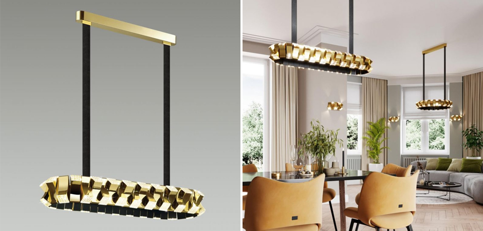 Люстра Rotus Gold Овальная Люстра Rotus Gold Овальная - Loft-Concept в Тюмени