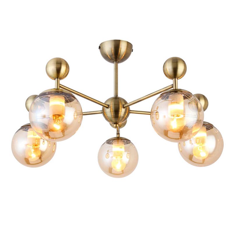 Потолочная люстра Demian Bronze Chandelier Бронза Янтарный Потолочная люстра Demian Bronze Chandelier Бронза Янтарный в Тюмени | Loft Concept