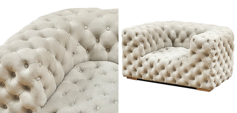 Кресло Soho Tufted Milk Armchair - фото №1