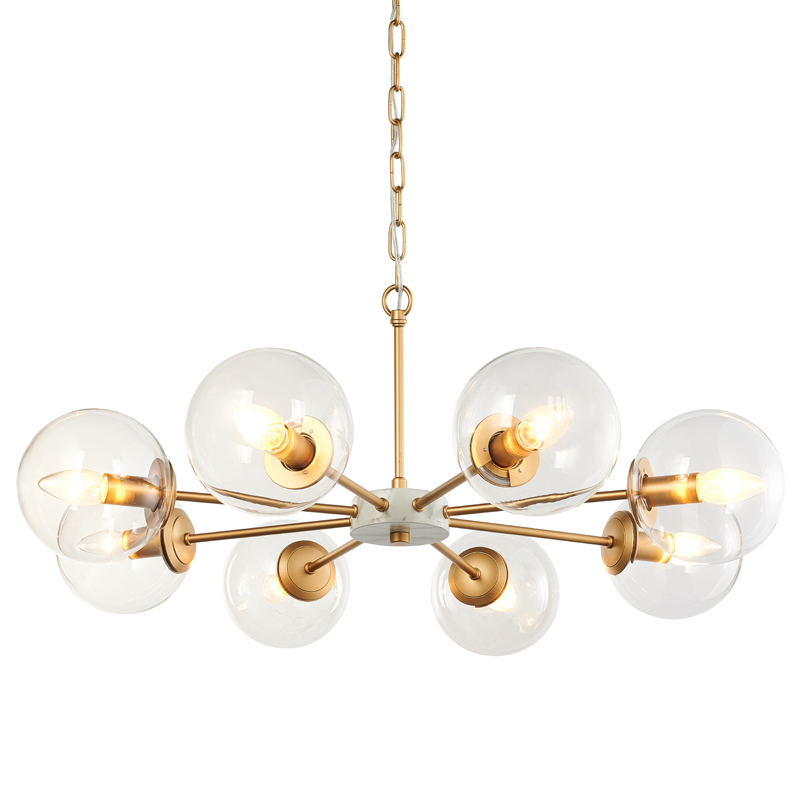 Люстра Monique Chandelier 78 Золотой Белый Прозрачный Люстра Monique Chandelier 78 Золотой Белый Прозрачный в Тюмени | Loft Concept