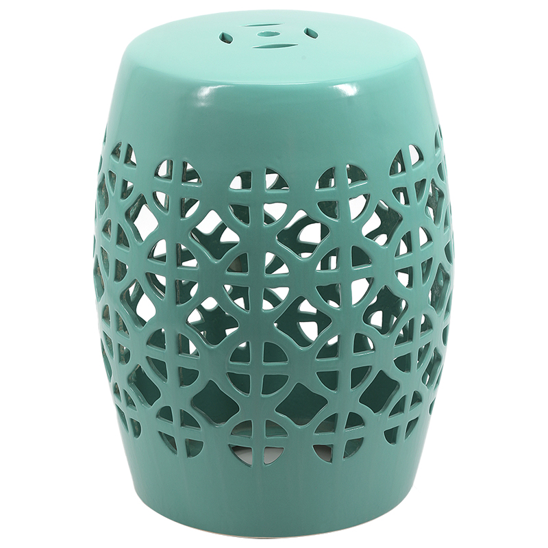 Керамический табурет Geometric Circles Garden Stool - Light Blue Бирюзовый Керамический табурет Geometric Circles Garden Stool - Light Blue Бирюзовый в Тюмени | Loft Concept