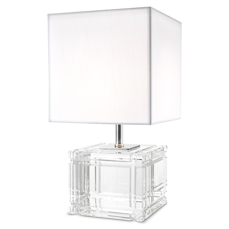 Настольная лампа Eichholtz Table Lamp Academia Прозрачный Белый Никель Настольная лампа Eichholtz Table Lamp Academia Прозрачный Белый Никель в Тюмени | Loft Concept