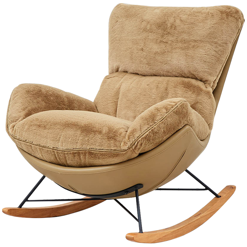 Кресло-качалка Kenneth Rocking Chair Коричневый Бежевый Древесина Кресло-качалка Kenneth Rocking Chair Коричневый Бежевый Древесина в Тюмени | Loft Concept