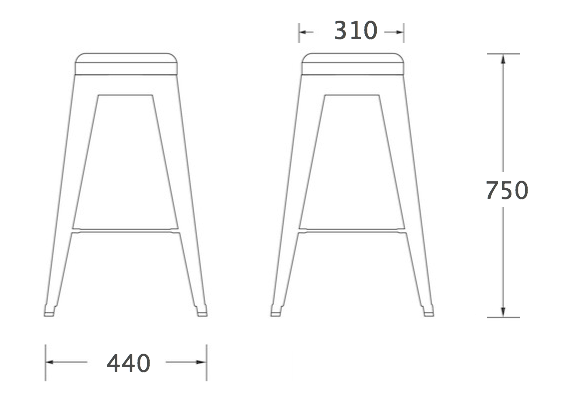 Барный стул Tolix Bar Stool 75 Барный стул Tolix Bar Stool 75 в Тюмени