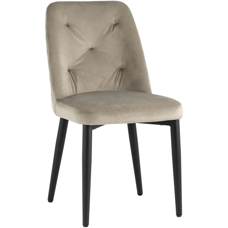Стул Emma Chair Велюр Шампань Шампань Черный Стул Emma Chair Велюр Шампань Шампань Черный в Тюмени | Loft Concept