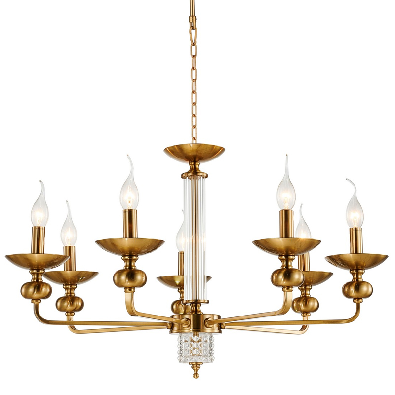Люстра бронзового цвета со стеклянным декором Candelabrum D75 см Бронза Прозрачный Люстра бронзового цвета со стеклянным декором Candelabrum D75 см Бронза Прозрачный в Тюмени | Loft Concept