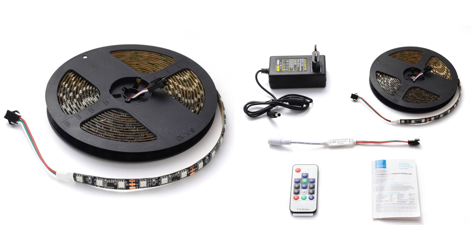 Комплект светодиодной влагозащищенной ленты 14,4W/m 60Led/m 5050SMD разноцветный 5M Комплект светодиодной влагозащищенной ленты 14,4W/m 60Led/m 5050SMD разноцветный 5M - Loft-Concept в Тюмени