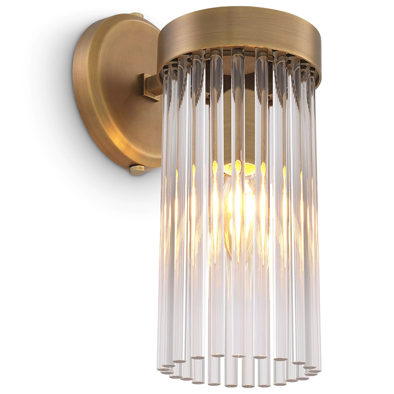 Бра Eichholtz Wall Lamp Carnero Латунь Прозрачное Стекло Бра Eichholtz Wall Lamp Carnero Латунь Прозрачное Стекло в Тюмени | Loft Concept