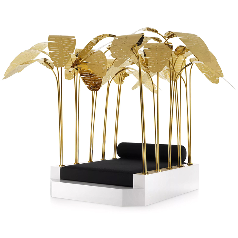 Кровать Philipp Plein Outdoor Bed Miami Белый Золотой Черный Кровать Philipp Plein Outdoor Bed Miami Белый Золотой Черный в Тюмени | Loft Concept
