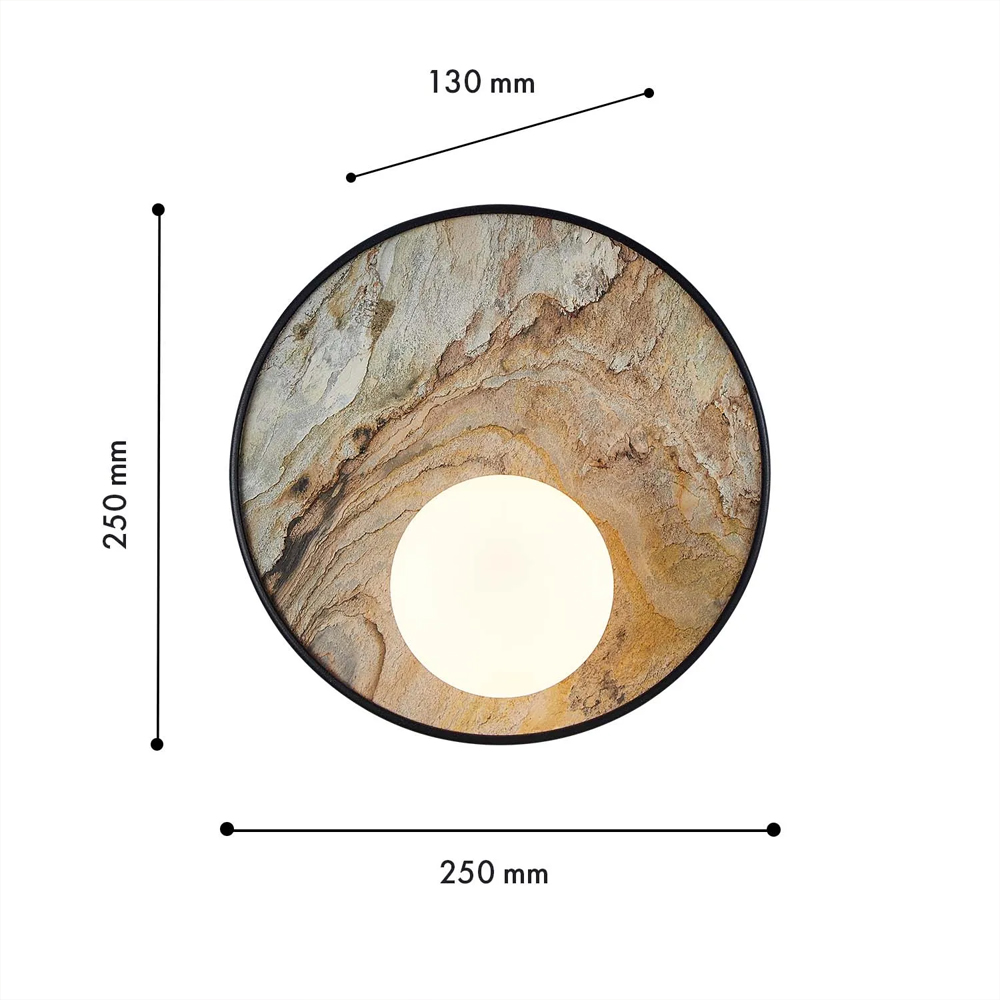 Бра круглое с каменным диском в металлической раме Sandstone Painting в Тюмени