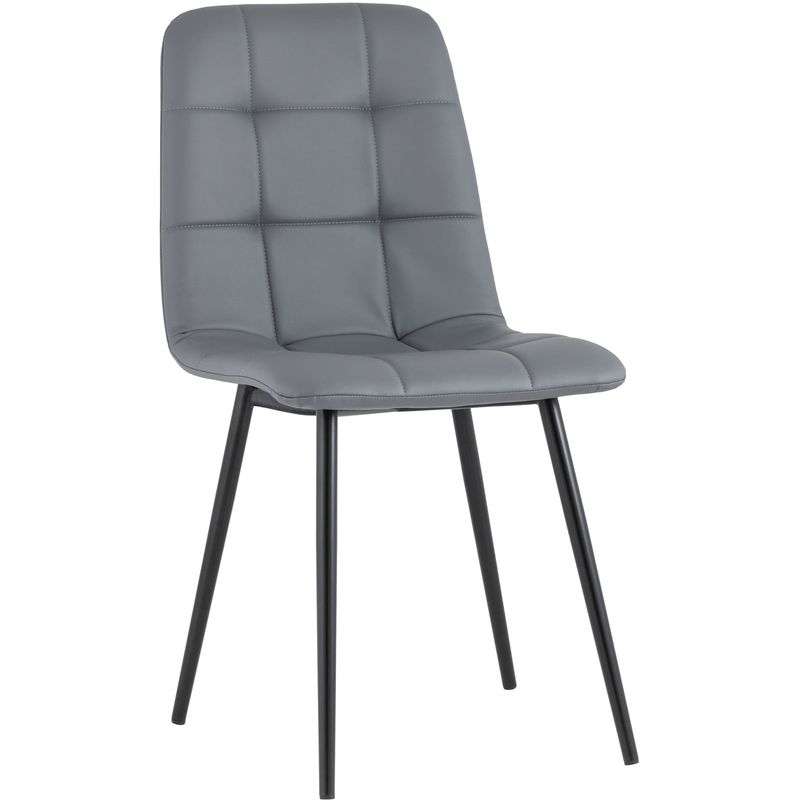 Стул NANCY S Chair Серая Экокожа Серый Черный Стул NANCY S Chair Серая Экокожа Серый Черный в Тюмени | Loft Concept