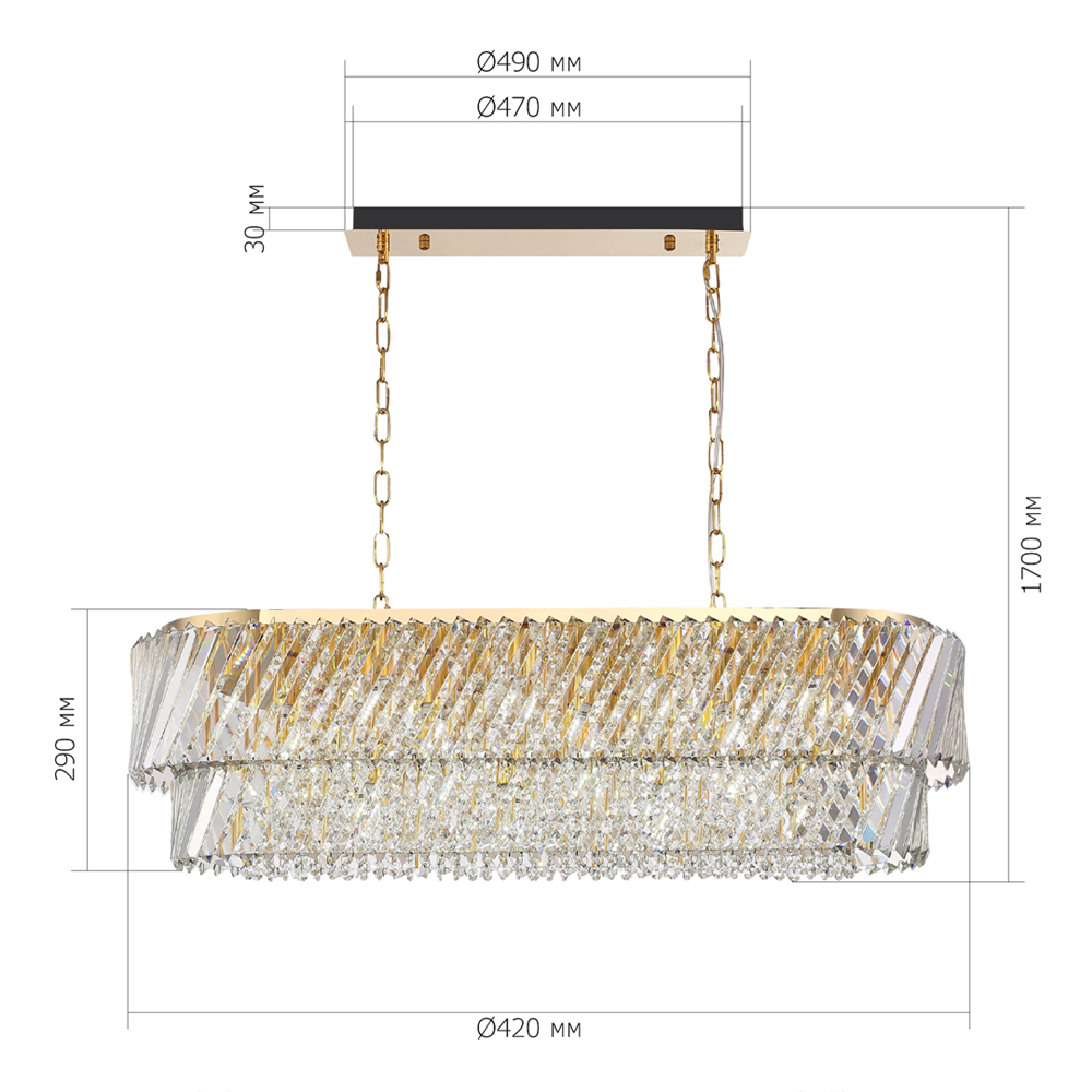 Люстра овальная в классическом обрамлении Light Connoisseurs Beauty в Тюмени