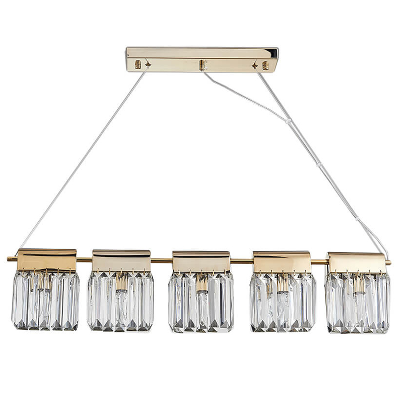Люстра Crystal Pendants 5 Золотой Прозрачное Стекло Люстра Crystal Pendants 5 Золотой Прозрачное Стекло в Тюмени | Loft Concept