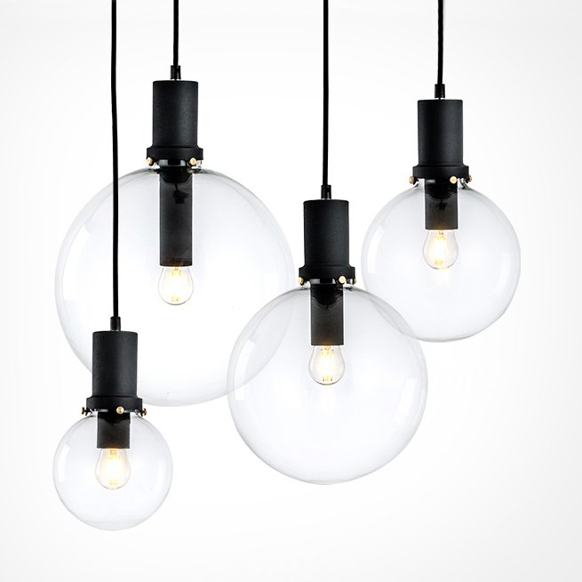 Подвесной светильник Glass Globe Black Прозрачное Стекло Черный Подвесной светильник Glass Globe Black Прозрачное Стекло Черный в Тюмени | Loft Concept