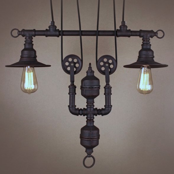 Подвесной светильник Water Pipe Ballast Chandelier Коричневый в Тюмени | Loft Concept 