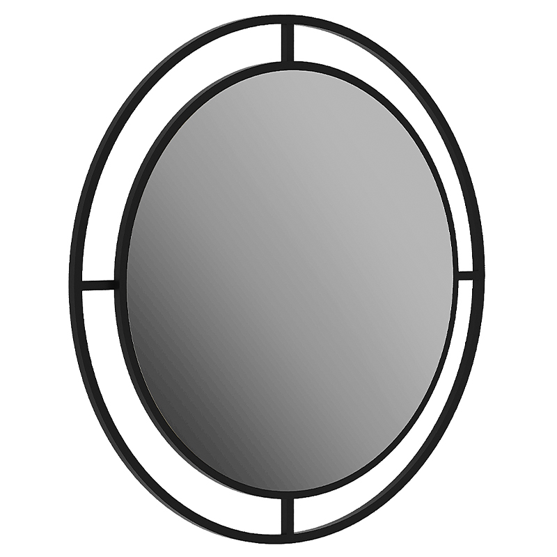 Настенное зеркало круглой формы в черной металлической раме BUBBLE MIRROR BLACK Черный Настенное зеркало круглой формы в черной металлической раме BUBBLE MIRROR BLACK Черный в Тюмени | Loft Concept