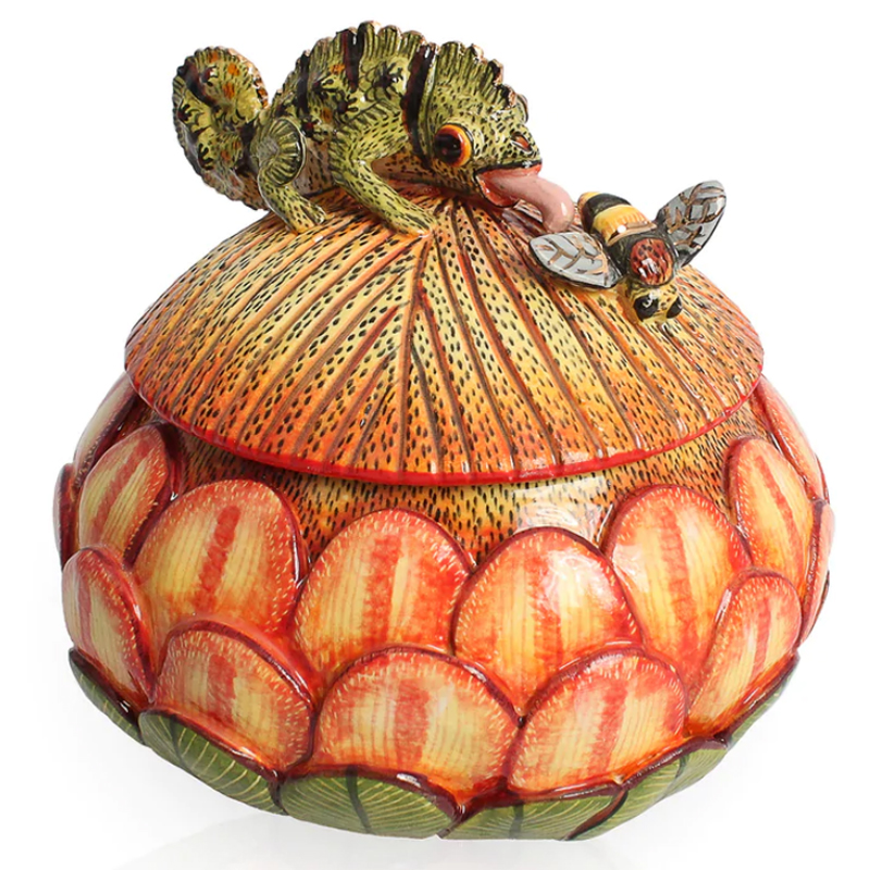 Шкатулка Хамелеон Chameleon on Floral Box Оранжевый Шкатулка Хамелеон Chameleon on Floral Box Оранжевый в Тюмени | Loft Concept