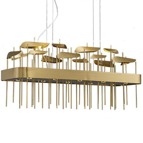 Светодиодная дизайнерская инсталляция ANODINE Perlina Rectangle Chandelier Золотой Светодиодная дизайнерская инсталляция ANODINE Perlina Rectangle Chandelier Золотой в Тюмени | Loft Concept